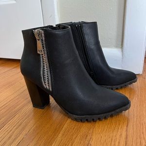 Black heeled booties
